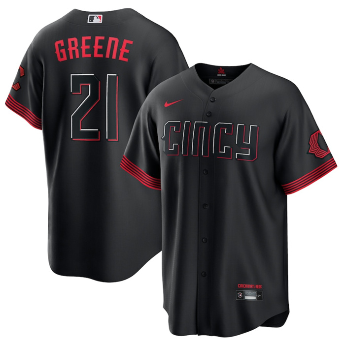 Personalized Men’s Cincinnati Reds #21 Hunter Greene 2023 City Connect Cool Base Stitched Baseball Jersey