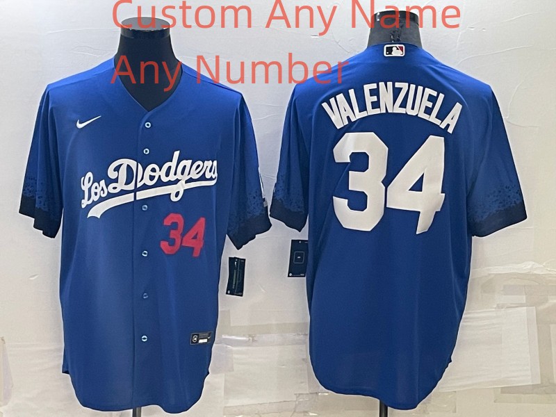 Personalized Custom Men’s Los Angeles Dodgers Royal City Connect Cool Base Stitched Baseball Jersey