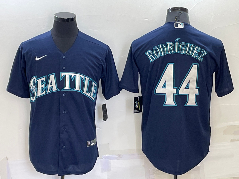 Personalized Youth Seattle Mariners #44 Julio Rodriguez Navy Blue Stitched MLB Cool Base Jersey