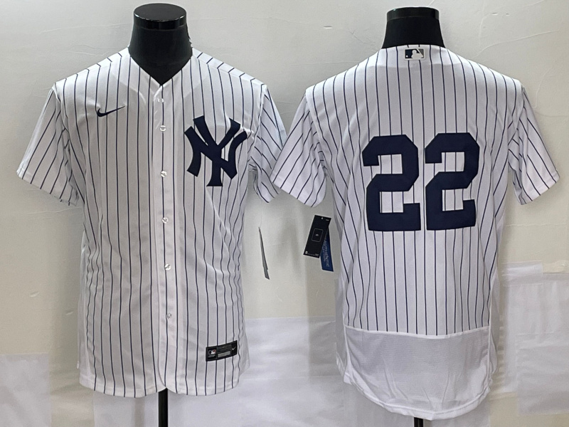 Personalized Men’s New York Yankees #22 Harrison Bader White Flex Base Stitched Baseball Jersey