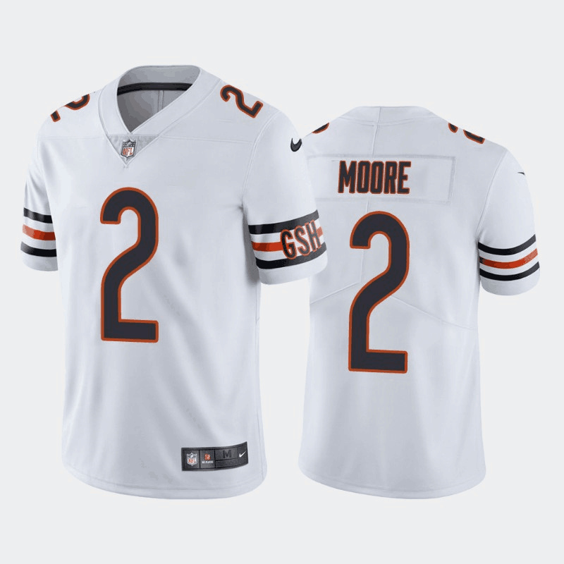 Personalized Youth Chicago Bears #2 D.J. Moore White Untouchable Stitched Football Jersey