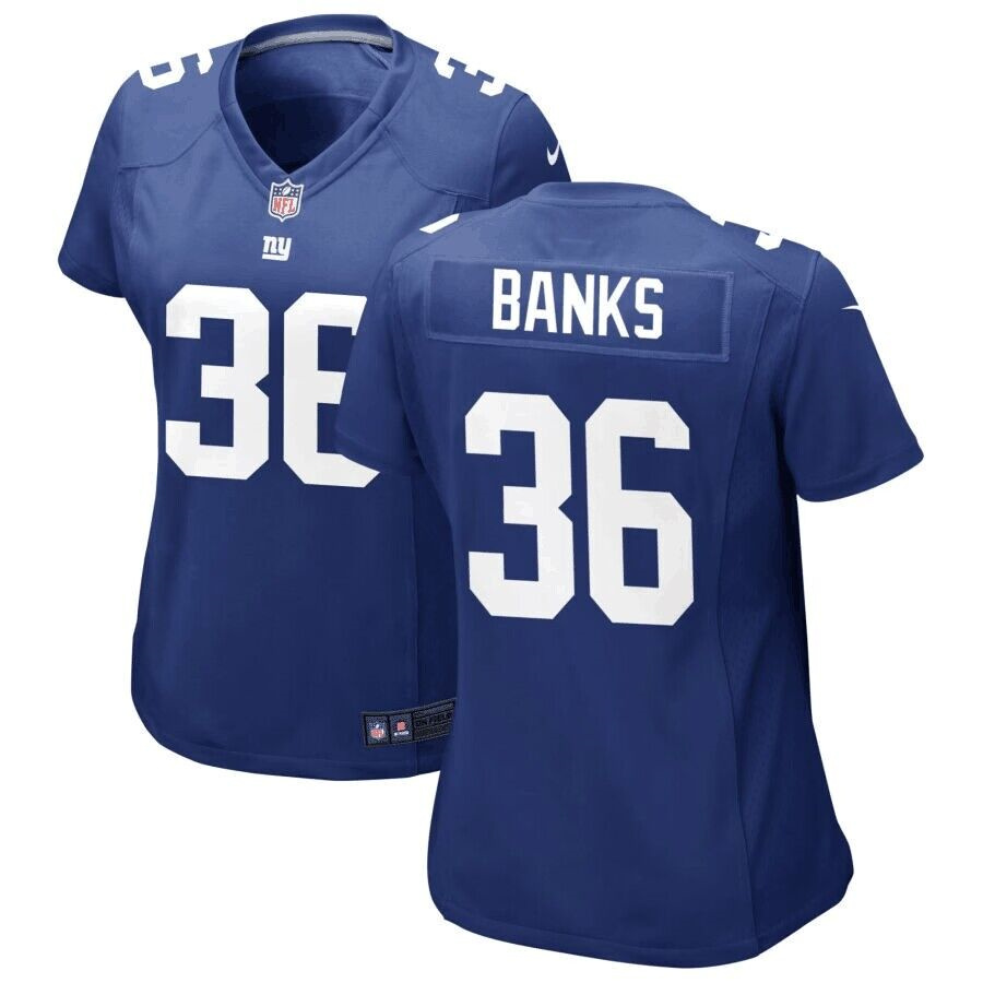 Personalized Women’s New York Giants #36 Deonte Banks Royal Limited Stitched NFL Jersey(Run Small)