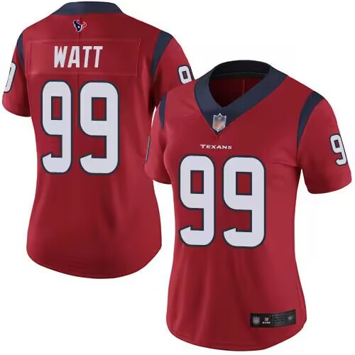 Personalized Women’s Houston Texans #99 J.J. Watt Red Untouchable Limited Stitched Jersey (Run Small)