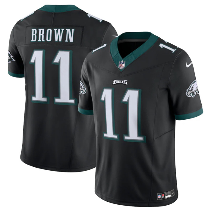 Personalized Men’s Philadelphia Eagles #11 A.J. Brown Black 2023 F.U.S.E. Untouchable Limited Stitched Football Jersey