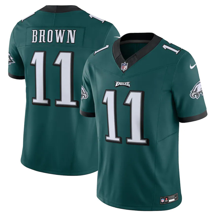 Personalized Men’s Philadelphia Eagles #11 A.J. Brown Green 2023 F.U.S.E. Untouchable Limited Stitched Football Jersey