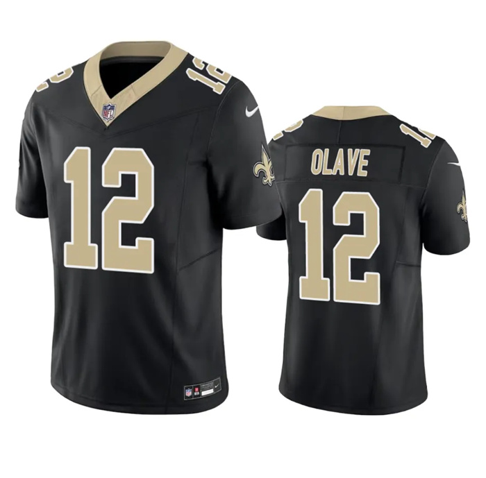 Personalized Men’s New Orleans Saints #12 Chris Olave Black 2023 F.U.S.E. Untouchable Limited Stitched Jersey