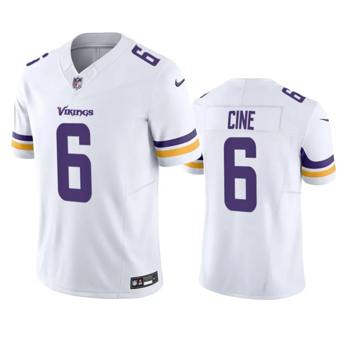 Personalized Men’s Minnesota Vikings #6 Lewis Cine White 2023 F.U.S.E. Untouchable Stitched Jersey