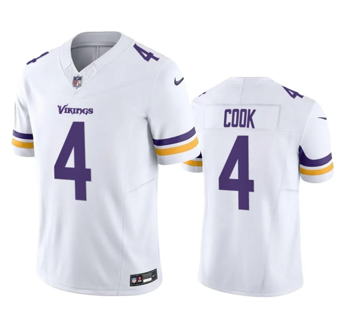 Personalized Men’s Minnesota Vikings #4 Dalvin Cook White 2023 F.U.S.E. Untouchable Stitched Jersey