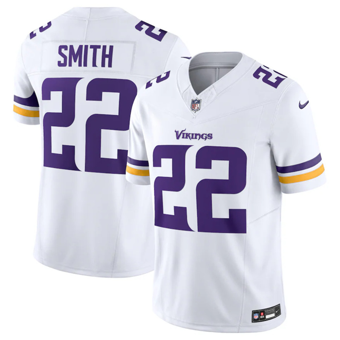 Personalized Men’s Minnesota Vikings #22 Harrison Smith White 2023 F.U.S.E. Untouchable Stitched Jersey