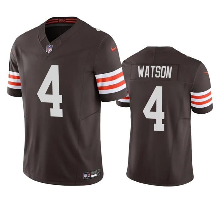 Personalized Men’s Cleveland Browns #4 Deshaun Watson Brown 2023 F.U.S.E. Untouchable Limited Stitched Jersey