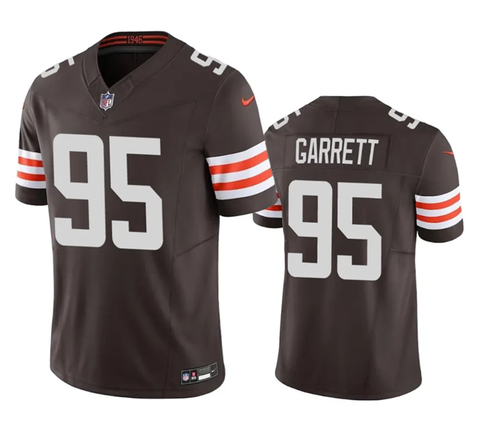 Personalized Men’s Cleveland Browns #95 Myles Garrett Brown 2023 F.U.S.E. Untouchable Limited Stitched Jersey
