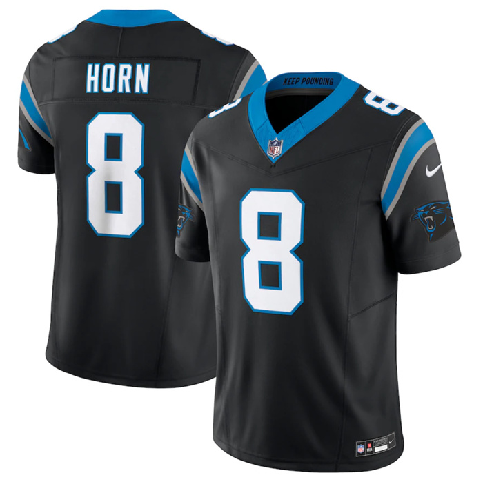 Personalized Men’s Carolina Panthers #8 Jaycee Horn Black 2023 F.U.S.E. Untouchable Stitched Football Jersey
