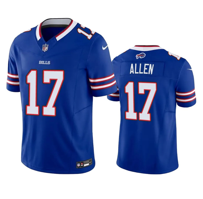 Personalized Men’s Buffalo Bills #17 Josh Allen Blue 2023 F.U.S.E. Untouchable Limited Stitched Jersey