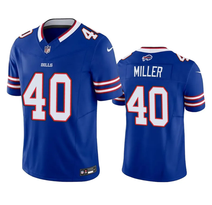 Personalized Men’s Buffalo Bills #40 Von Miller Blue 2023 F.U.S.E. Untouchable Limited Stitched Jersey