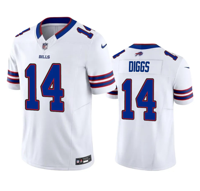 Personalized Men’s Buffalo Bills #14 Stefon Diggs White 2023 F.U.S.E. Untouchable Limited Stitched Jersey