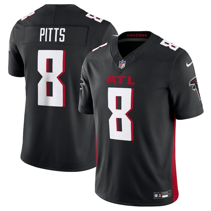 Personalized Men’s Atlanta Falcons #8 Kyle Pitts Black 2023 F.U.S.E. Untouchable Limited Stitched Football Jersey