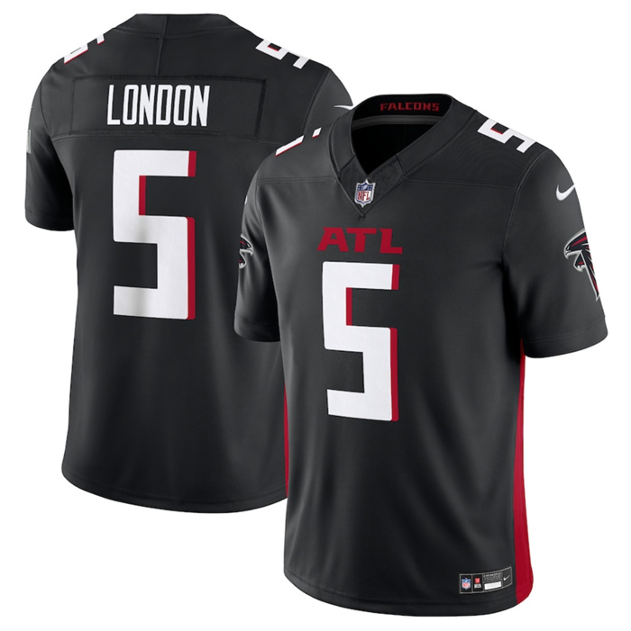 Personalized Men’s Atlanta Falcons #5 Drake London Black 2023 F.U.S.E. Untouchable Limited Stitched Football Jersey