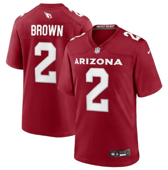 Personalized Men’s Arizona Cardinals #2 Marquise Brown Red Stitched Game Football Jersey