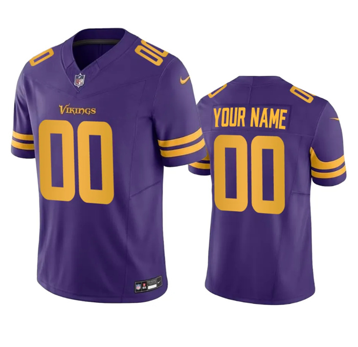 Personalized Men’s Minnesota Vikings Active Player Purple 2023 F.U.S.E. Color Rush Stitched Jersey