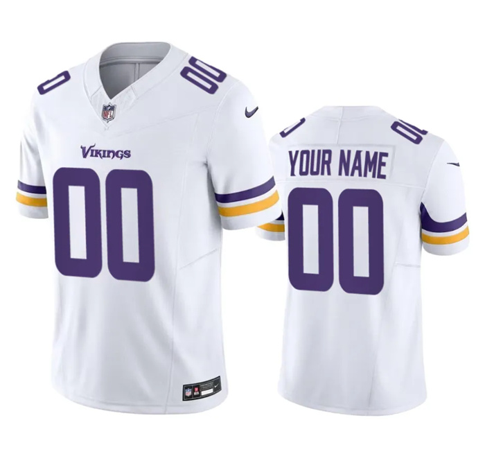 Personalized Men’s Minnesota Vikings Active Player White 2023 F.U.S.E. Untouchable Stitched Jersey