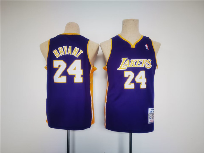 Personalized Youth Los Angeles Lakers #24 Kobe Bryant Purple Stitched Basketball Jersey