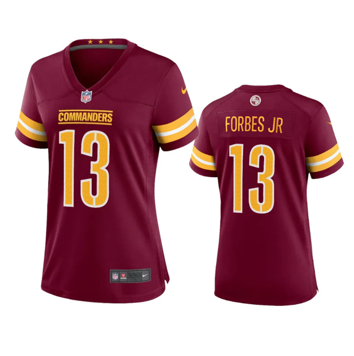 Personalized Women’s Washington Commanders #13 Emmanuel Forbes 2022 Burgundy Untouchable Stitched Jersey(Run Small)