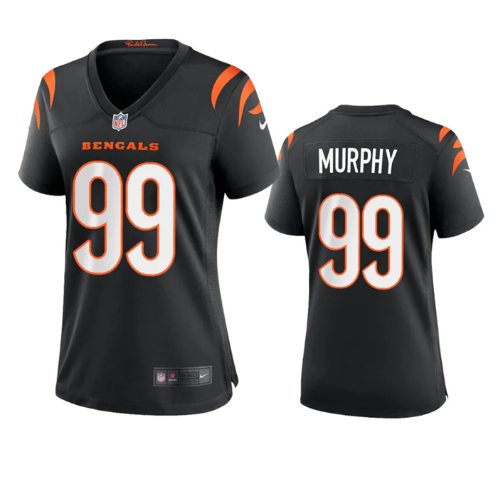 Personalized Women’s Cincinnati Bengals #99 Myles Murphy Black Stitched Game Jersey(Run Small)