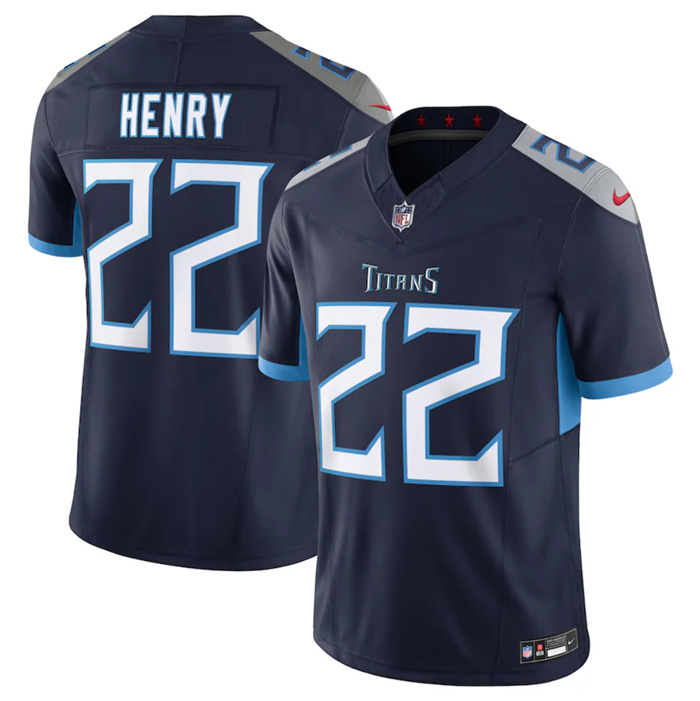 Personalized Men’s Tennessee Titans #22 Derrick Henry Navy 2023 F.U.S.E Untouchable Stitched Jersey