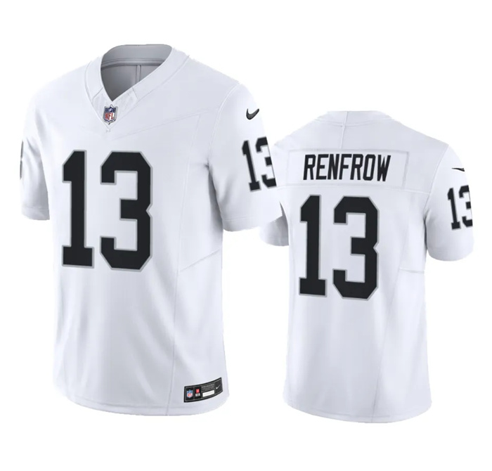 Personalized Men’s Las Vegas Raiders #13 Hunter Renfrow White 2023 F.U.S.E Untouchable Stitched Football Jersey