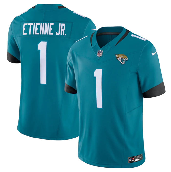 Personalized Men’s Jacksonville Jaguars #1 Travis Etienne Jr. Teal Untouchable Limited Stitched Jersey