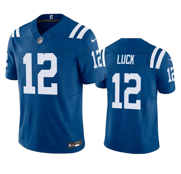 Personalized Men’s Indianapolis Colts #12 Andrew Luck Blue 2023 F.U.S.E Untouchable Stitched Football Jersey