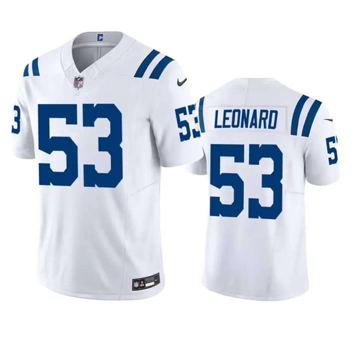 Personalized Men’s Indianapolis Colts #53 Shaquille Leonard White 2023 F.U.S.E Untouchable Stitched Football Jersey