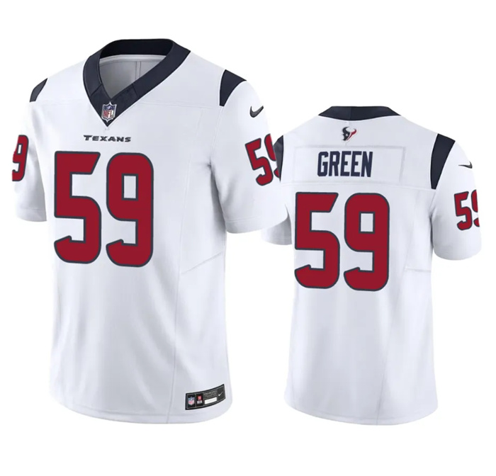 Personalized Men’s Houston Texans #59 Kenyon Green White 2023 F.U.S.E Untouchable Stitched Football Jersey