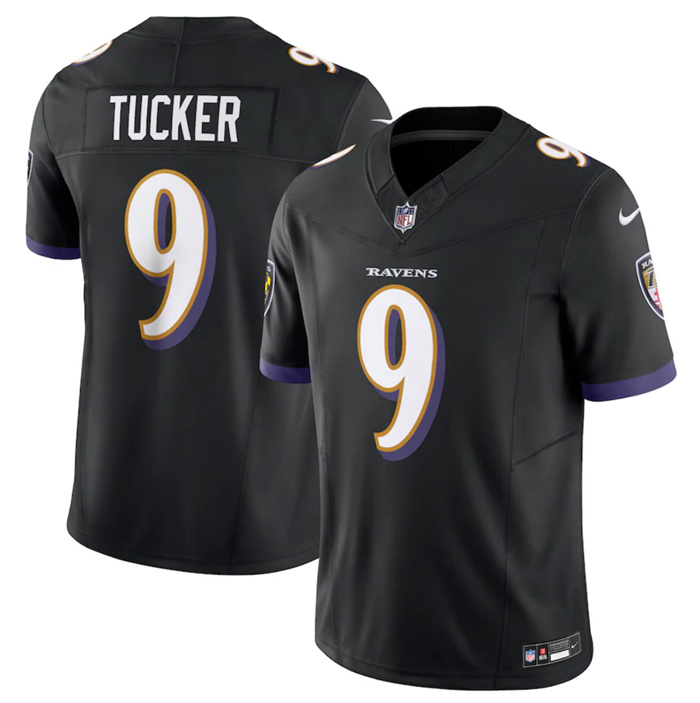 Personalized Men’s Baltimore Ravens #9 Justin Tucker Black 2023 F.U.S.E Jersey