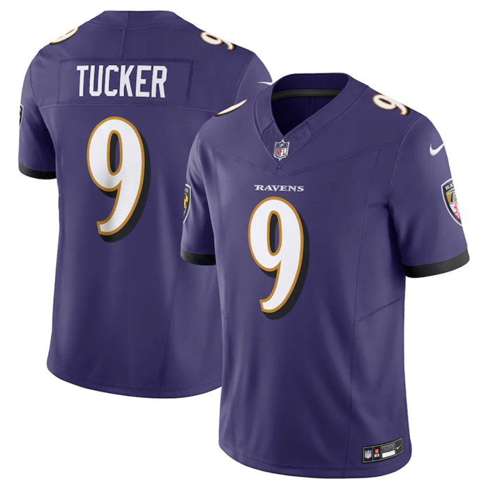 Personalized Men’s Baltimore Ravens #9 Justin Tucker Purple 2023 F.U.S.E Jersey