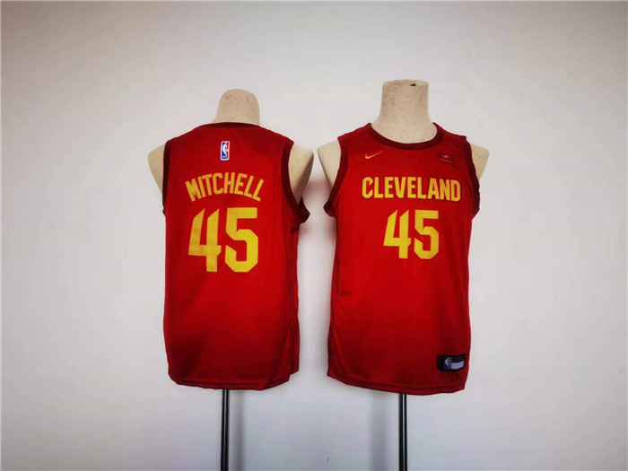 Personalized Youth Cleveland Cavaliers #45 Donovan Mitchell Red Stitched Jersey