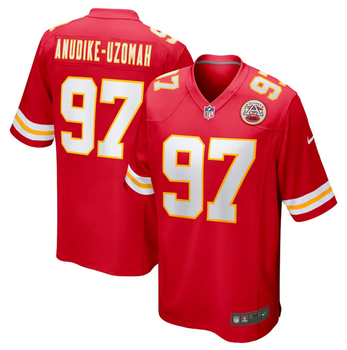 Personalized Youth Kansas City Chiefs #97 Felix Anudike-Uzomah Red Stitched Jersey