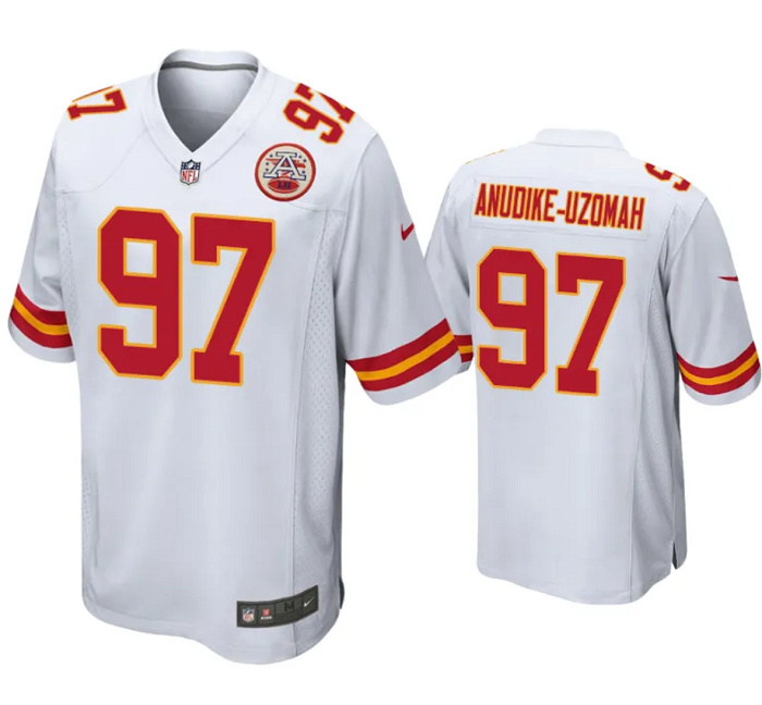 Personalized Youth Kansas City Chiefs #97 Felix Anudike-Uzomah White Stitched Jersey