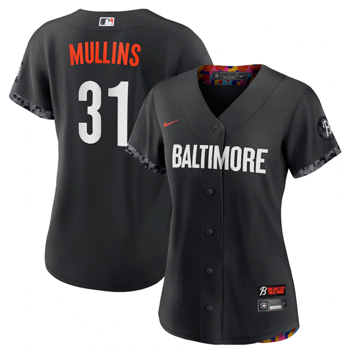 Personalized Women’s Baltimore Orioles #31 Cedric Mullins Black 2023 City Connect Stitched Baseball Jersey(Run Small)