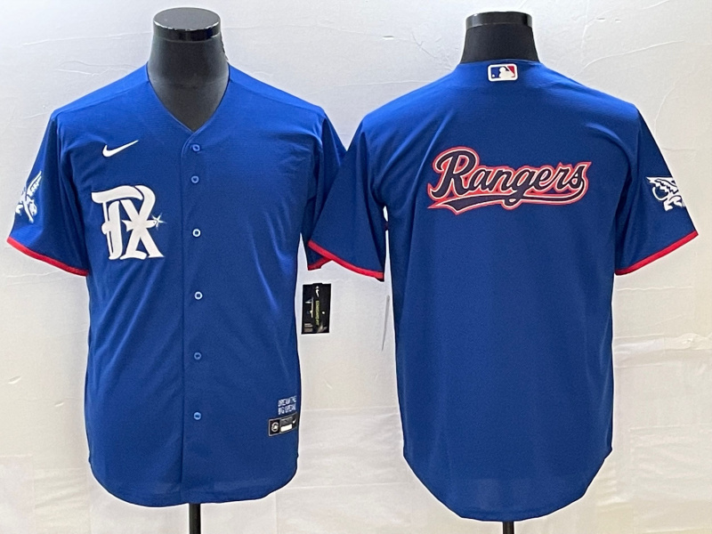 Personalized Men’s Texas Rangers Royal Team Big Logo 2023 City Connect Stitched Baseball Jersey