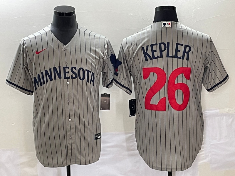 Personalized Men’s Minnesota Twins #26 Max Kepler Gray Cool Base Stitched Baseball Jersey