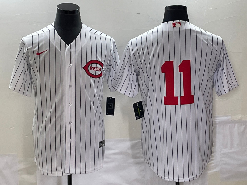 Personalized Men’s Cincinnati Reds #11 Barry Larkin White Field Of Dreams Stitched Baseball Jersey