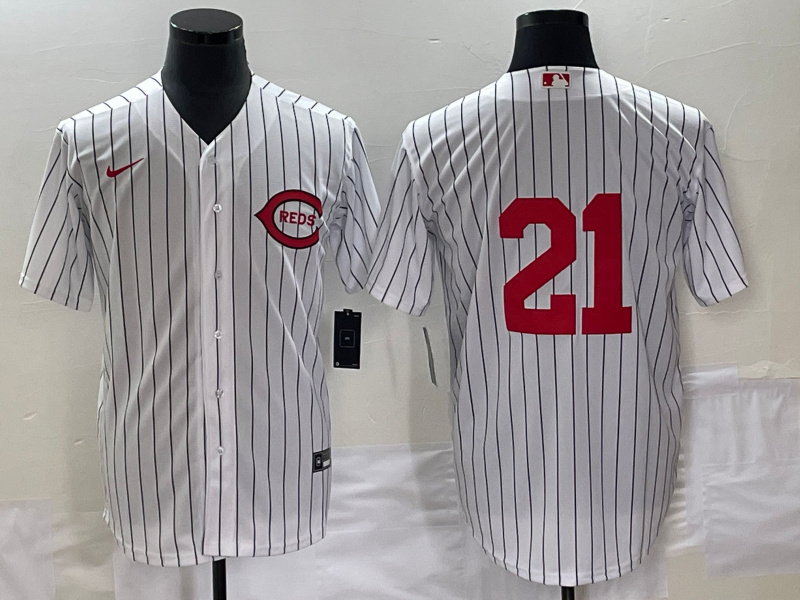 Personalized Men’s Cincinnati Reds #21 Hunter Greene White Field Of Dreams Stitched Baseball Jersey