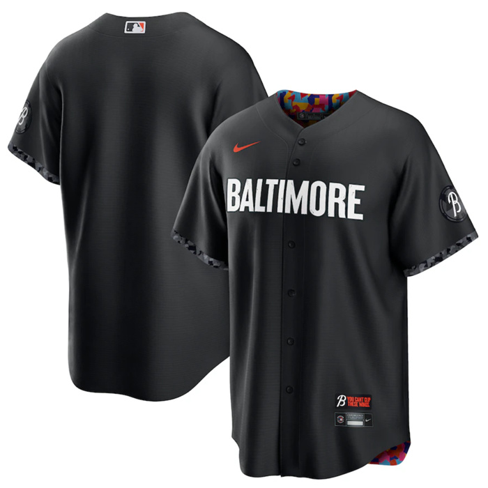 Personalized Men’s Baltimore Orioles Blank Black 2023 City Connect Cool Base Stitched Baseball Jersey