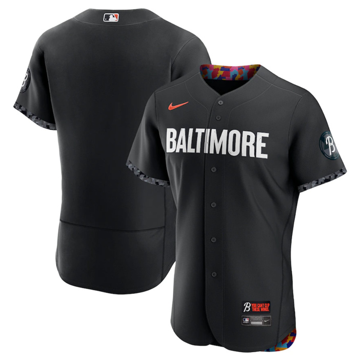 Personalized Men’s Baltimore Orioles Baltimore Orioles Blank Black 2023 City Connect Flex Base Stitched Baseball Jersey