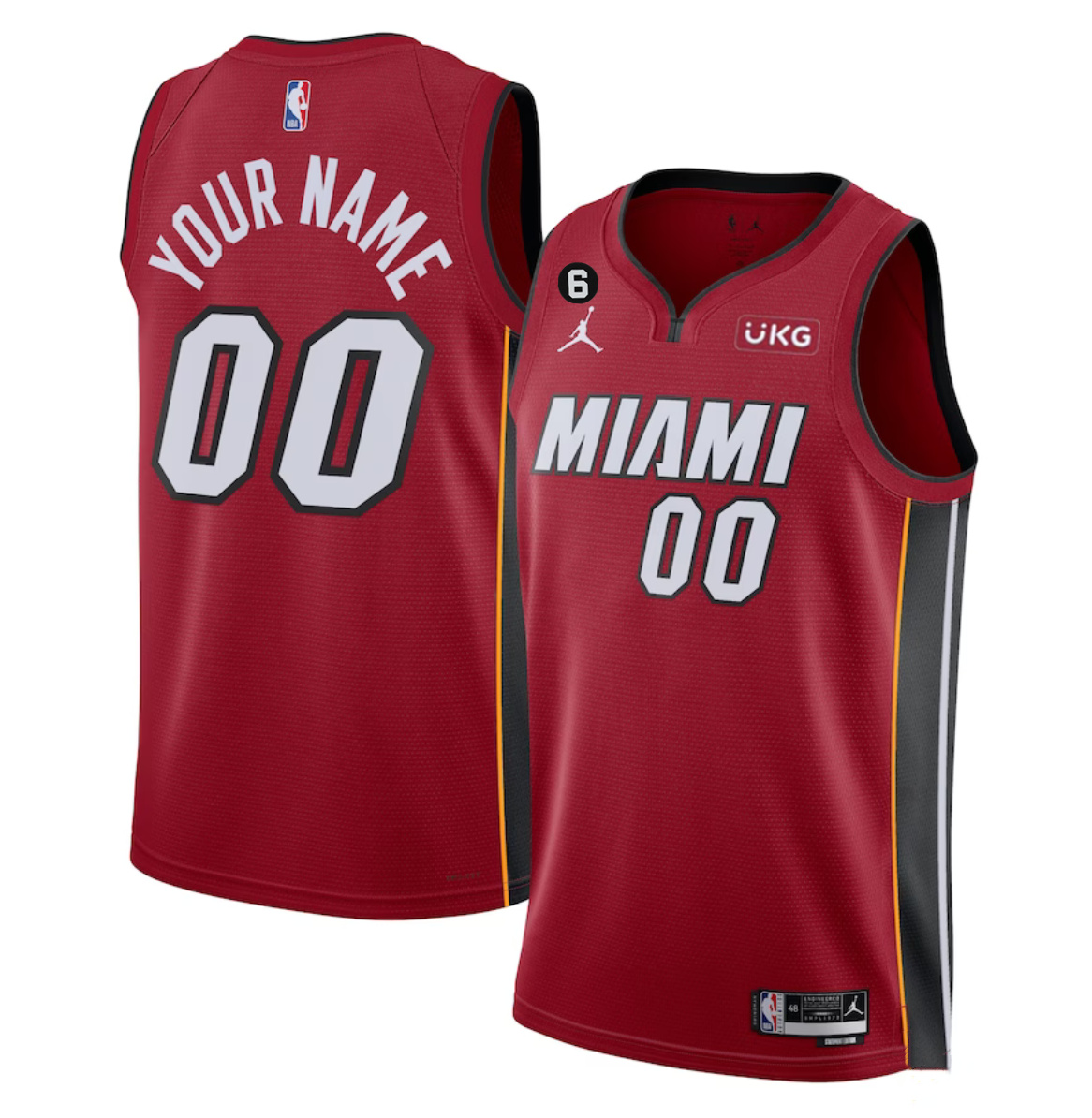 Personalized Men’s Miami Heat Active Player Red Statement Edition With NO.6 Patch Stitched Basketball Jersey