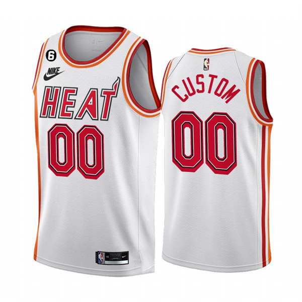 Personalized Men’s Miami Heat Active Player White 2022 23 Classic Edition With NO.6 Patch Stitched Basketball Jersey