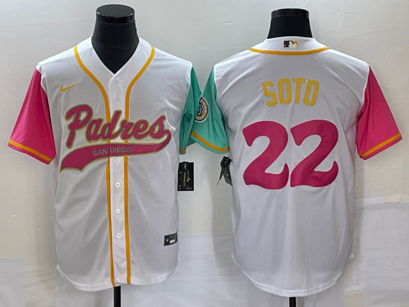 Personalized Men’s San Diego Padres #22 Juan Soto White City Connect Cool Base Stitched Baseball Jersey