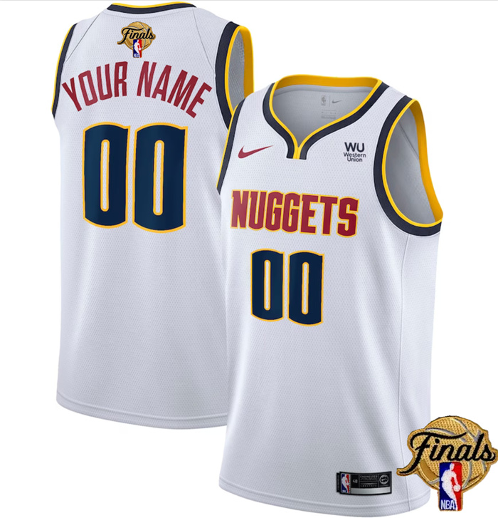Personalized Men’s Denver Nuggets Active Player White 2023 Finals Association Edition Stitched Basketball Jersey