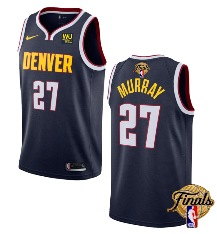 Personalized Men’s Denver Nuggets #27 Jamal Murray Navy 2023 Finals Icon Edition Stitched Basketball Jersey
